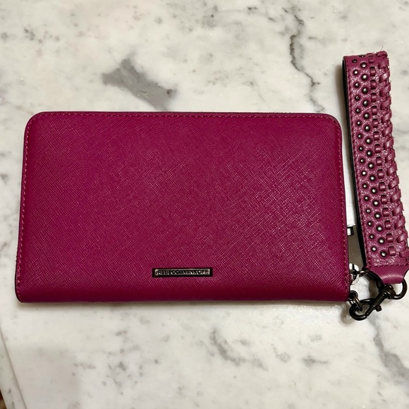 Rebecca Minkoff Handbags - Rebecca Minkoff Fuchsia Pink Zip-Around Wristlet Wallet